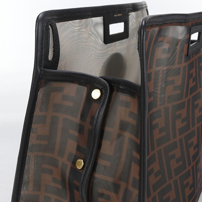 FENDI – Defender Peekaboo Handbag – – Brown PVC