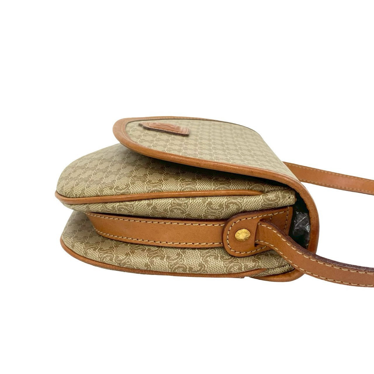 CELINE – Macadam Blazon Triomphe Logo Shoulder Bag – Beige Leather and pvc