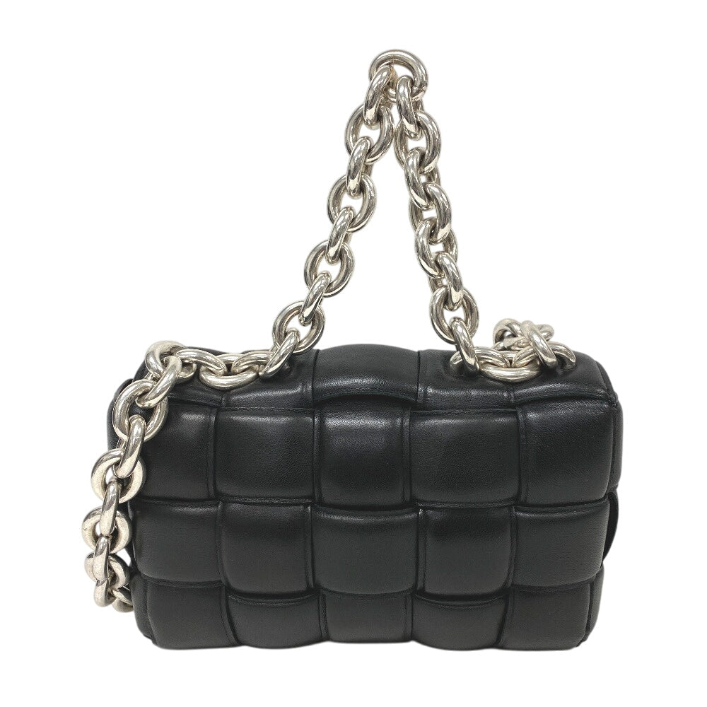 BOTTEGA VENETA – Chain Padded Cassette Shoulder Bag – Black Maxi Intrecciato Leather –