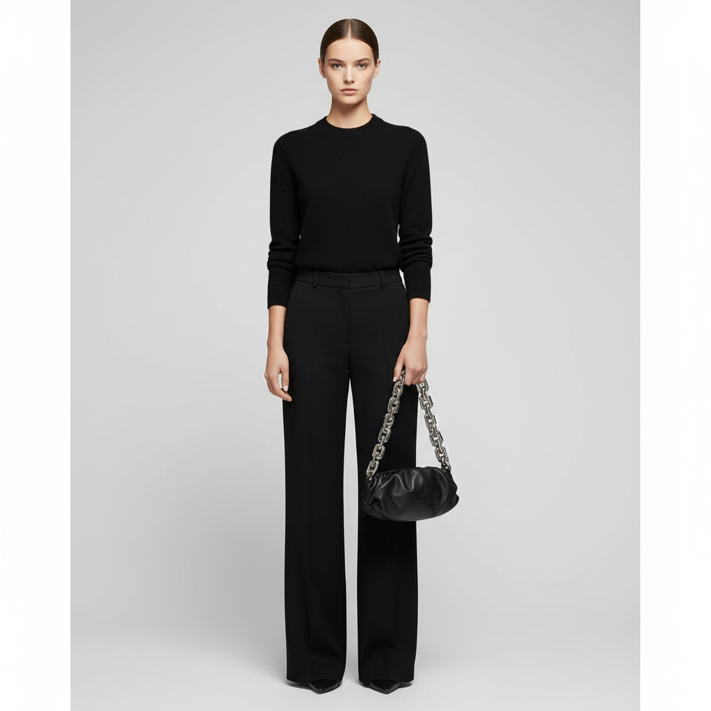 BOTTEGA VENETA – Black Leather The Chain Pouch –