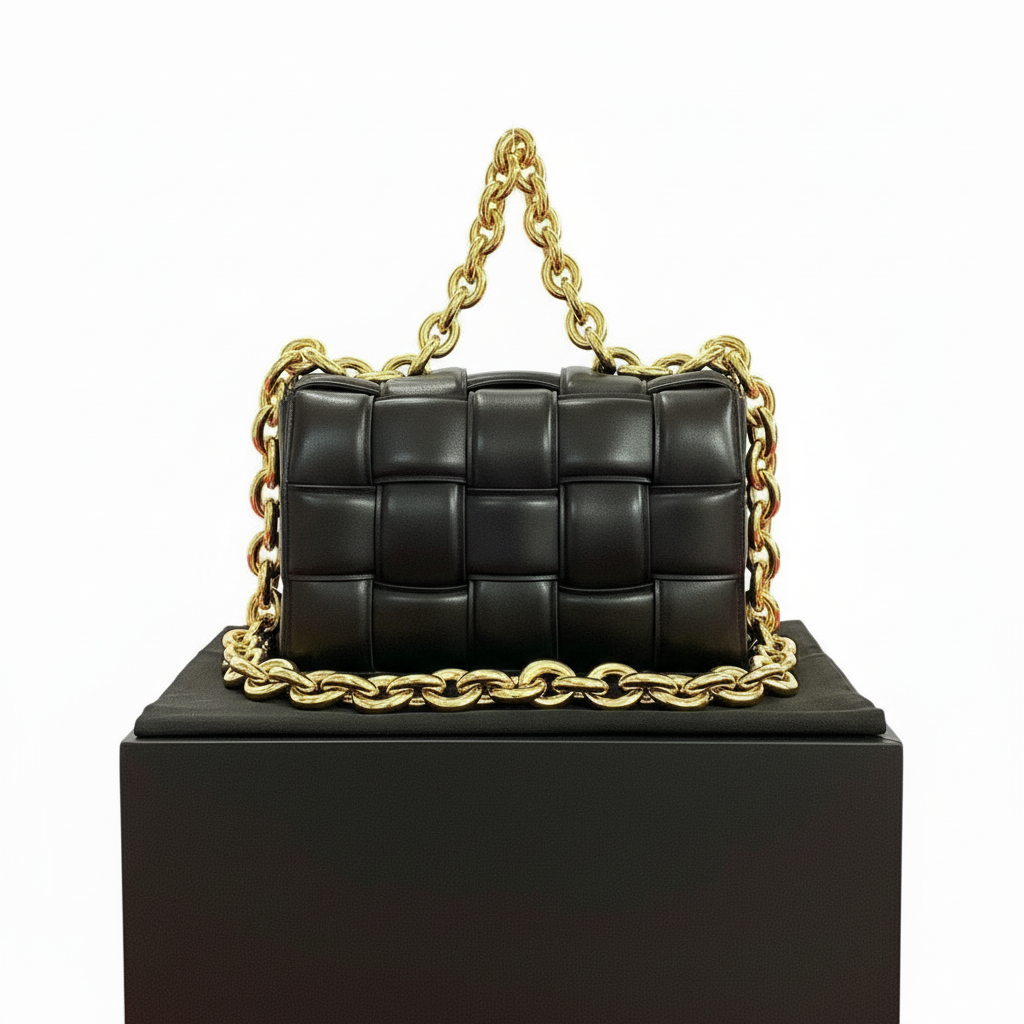 BOTTEGA VENETA – The Chain Padded Cassette – Brown Leather –