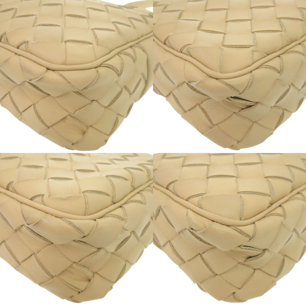 BOTTEGA VENETA – Intrecciato Shoulder Bag – Beige Leather –