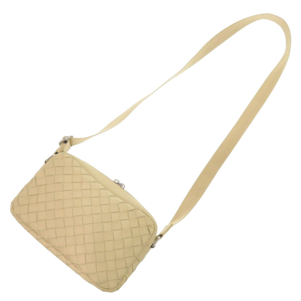 BOTTEGA VENETA – Intrecciato Shoulder Bag – Beige Leather –