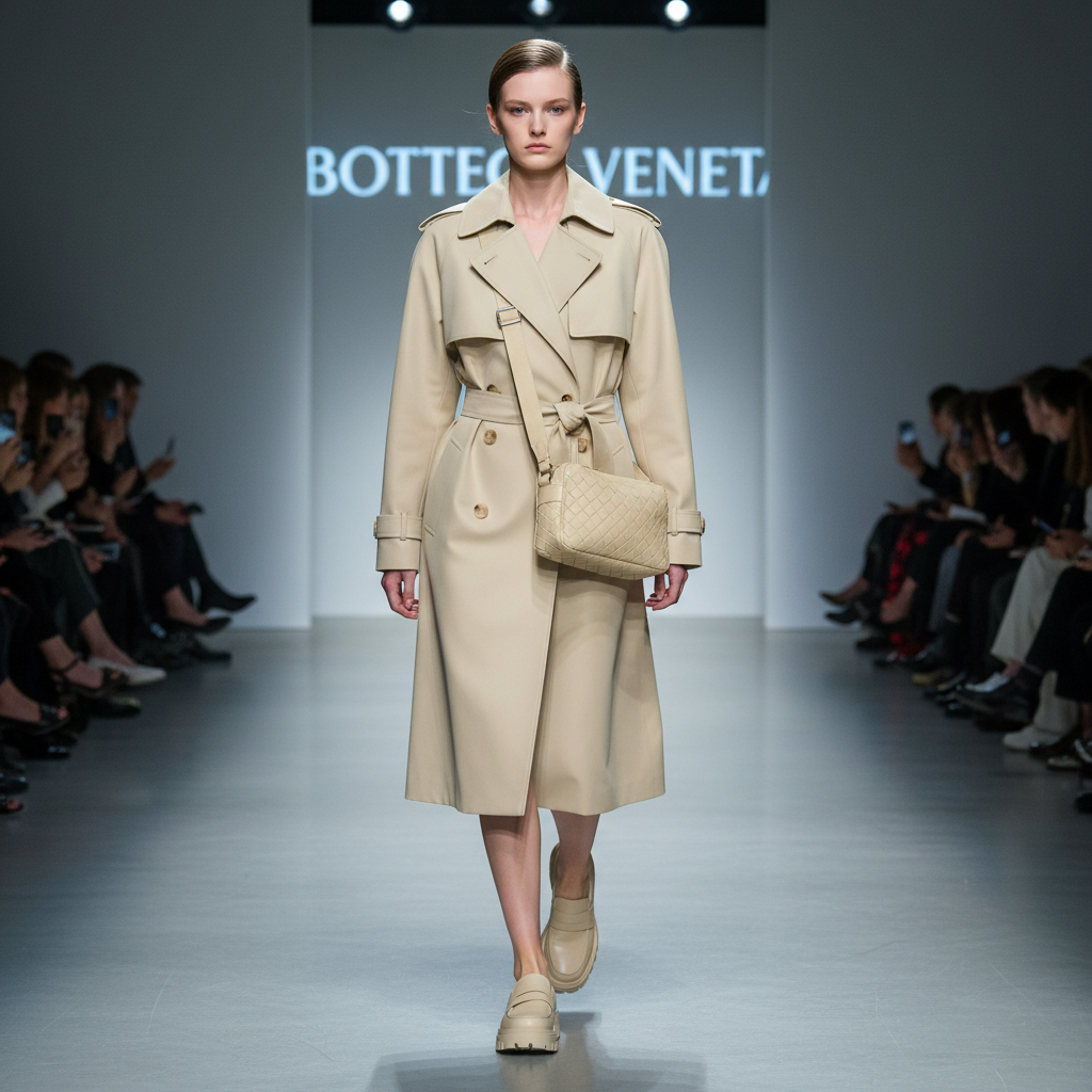 BOTTEGA VENETA – Intrecciato Shoulder Bag – Beige Leather –