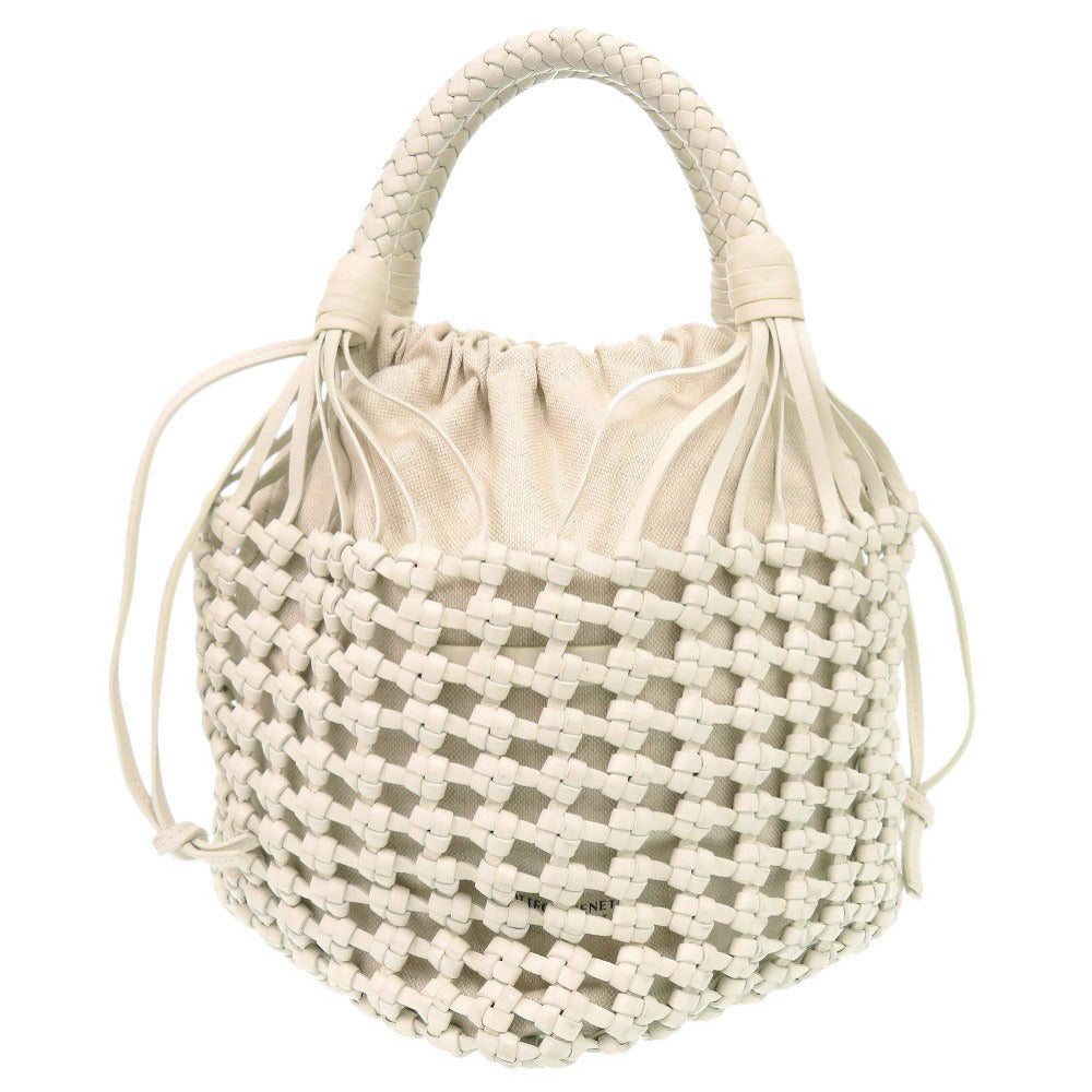 BOTTEGA VENETA – Cavallino Handbag – White Leather & Canvas –