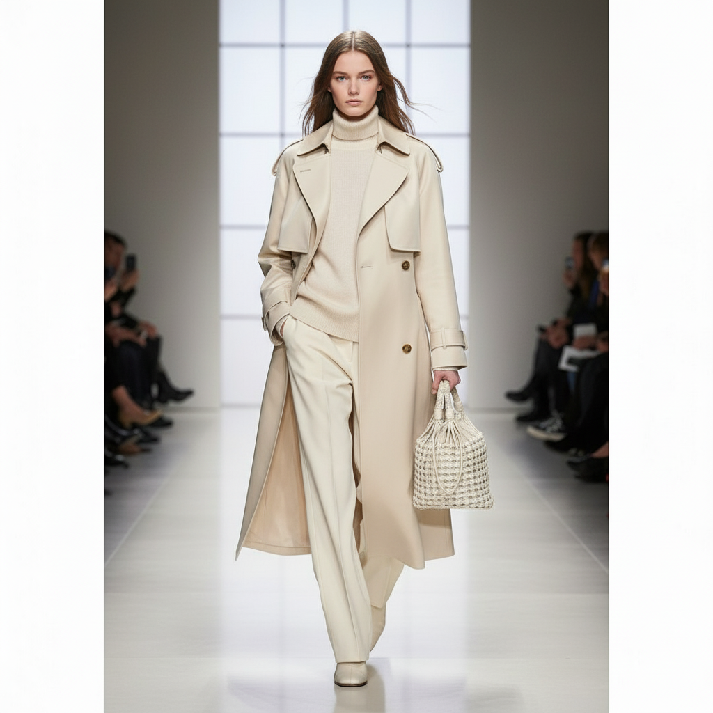 BOTTEGA VENETA – Cavallino Handbag – White Leather & Canvas –