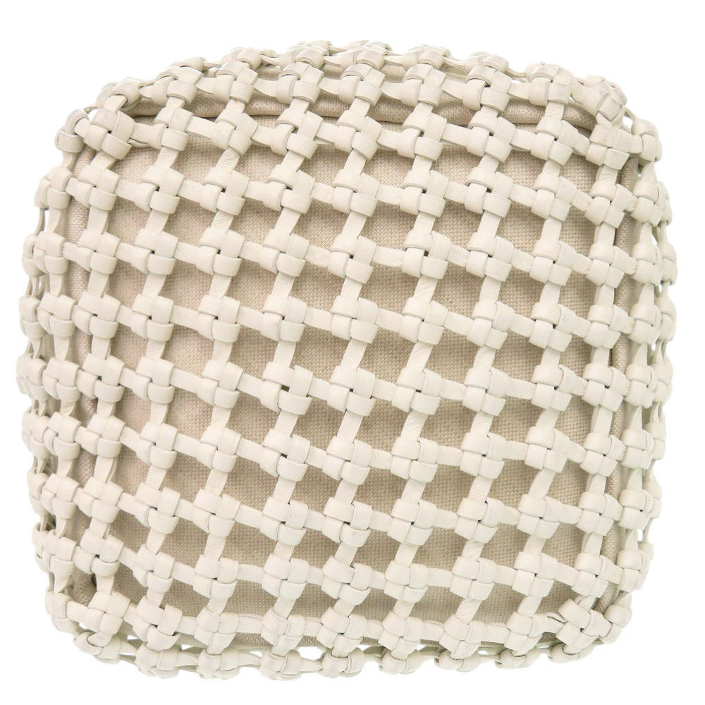 BOTTEGA VENETA – Cavallino Handbag – White Leather & Canvas –