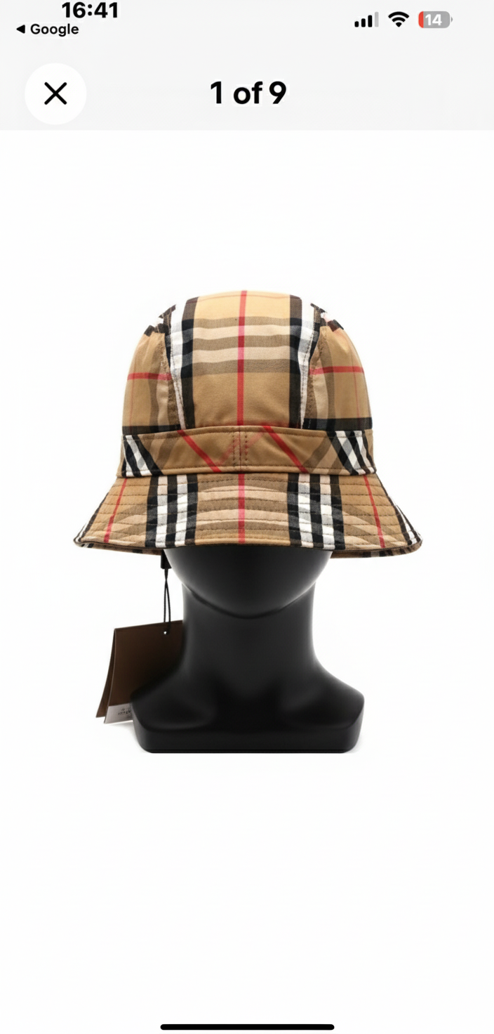 BURBERRY – Nova Check Cotton Hat – Multicolor – Size S kids –