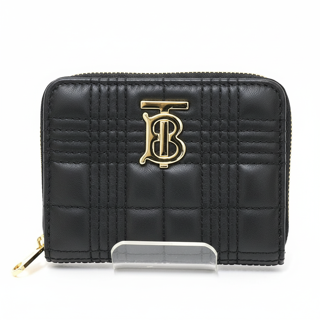 BURBERRY – Lola Mini Zip Wallet – Black Lambskin –