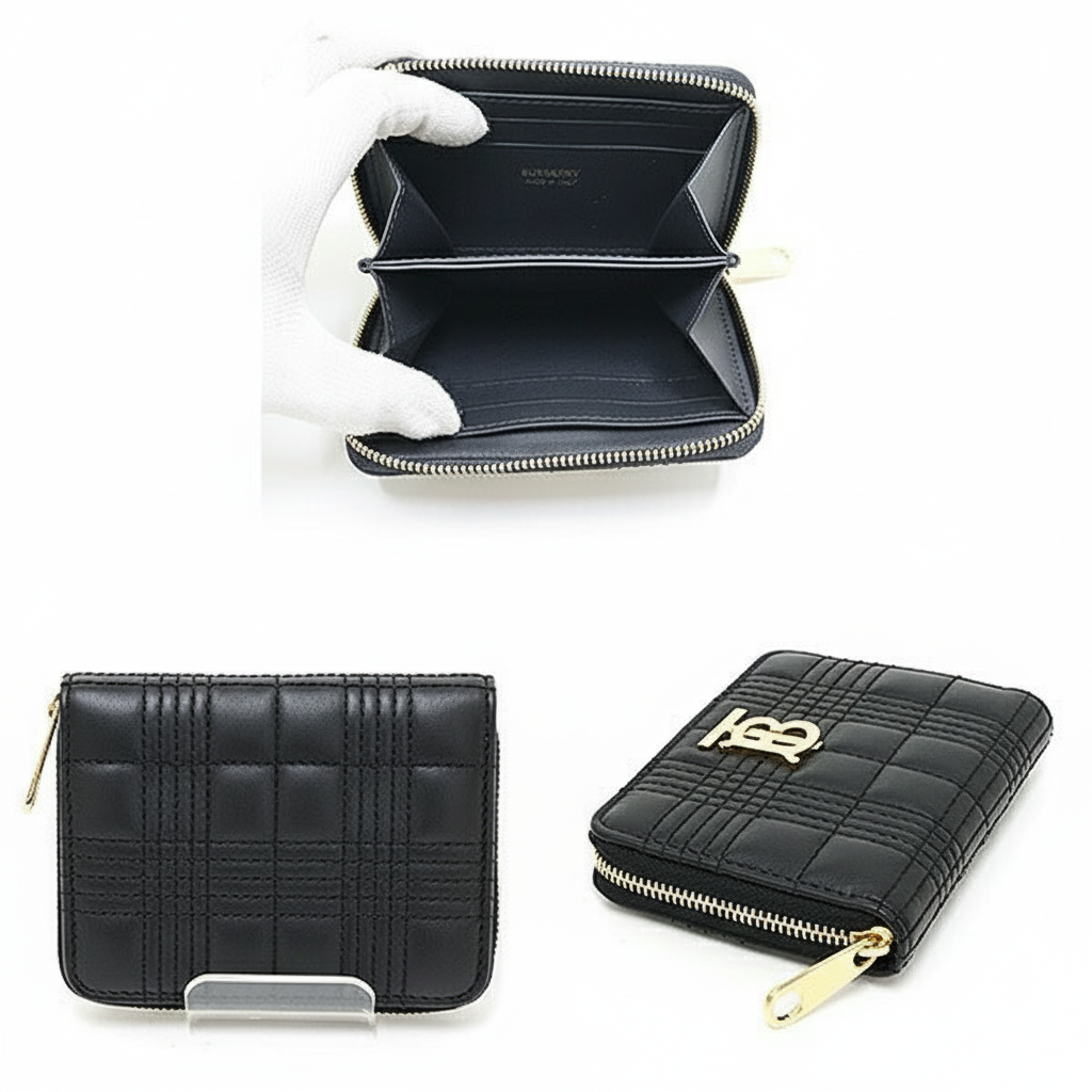 BURBERRY – Lola Mini Zip Wallet – Black Lambskin –