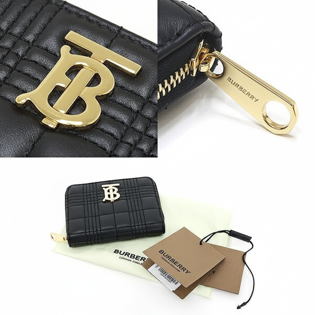 BURBERRY – Lola Mini Zip Wallet – Black Lambskin –