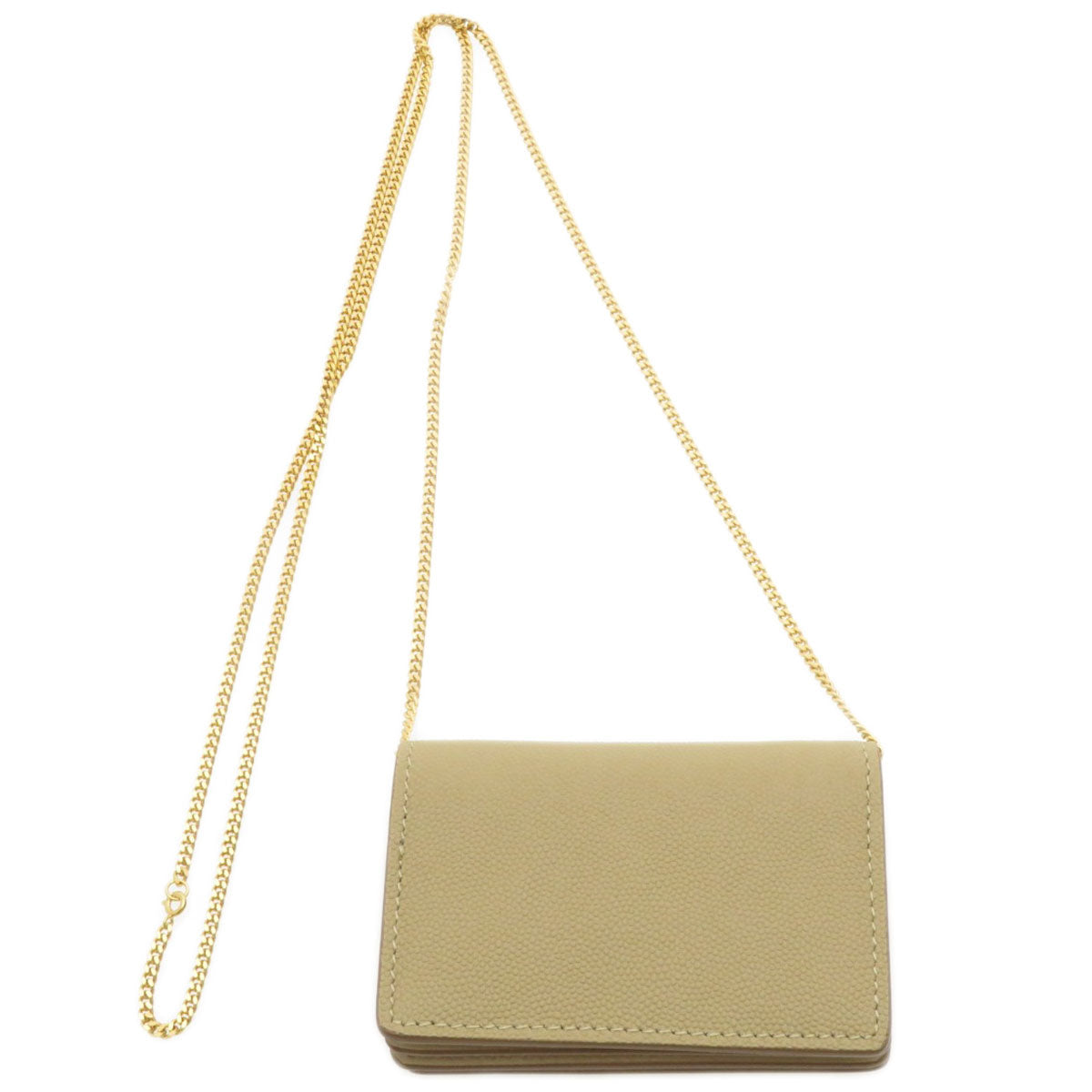 BURBERRY – Coin Chain Wallet – Beige Calfskin