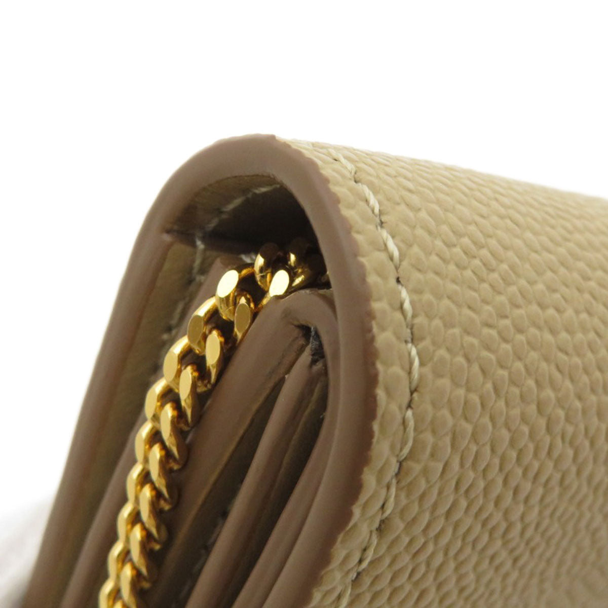 BURBERRY – Coin Chain Wallet – Beige Calfskin