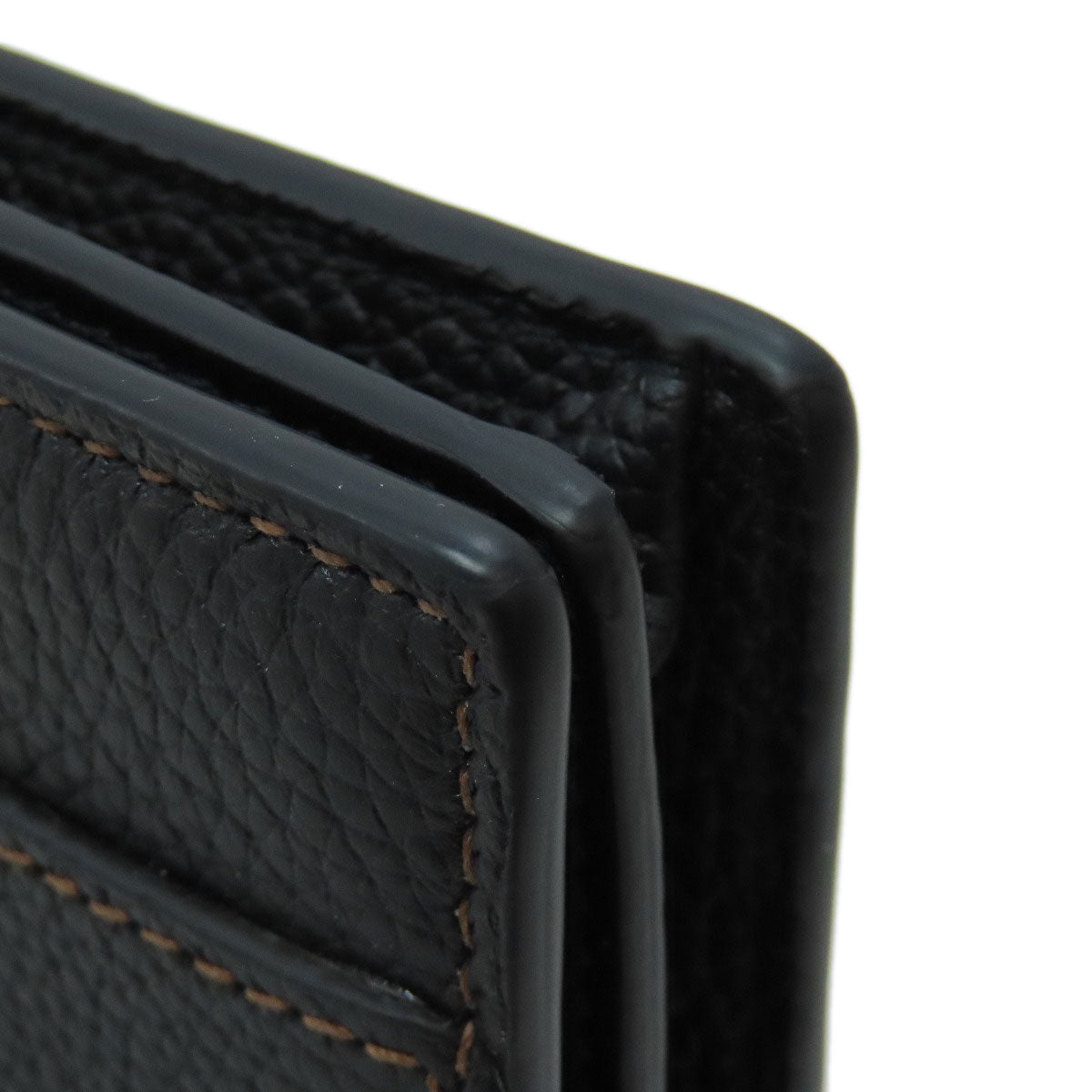 BURBERRY – TB Logo Bifold Wallet – Black Leather