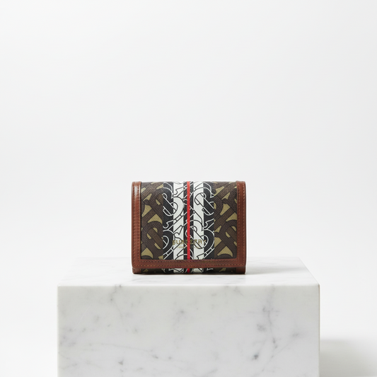 BURBERRY – Bifold Wallet – Brown Logo pvc