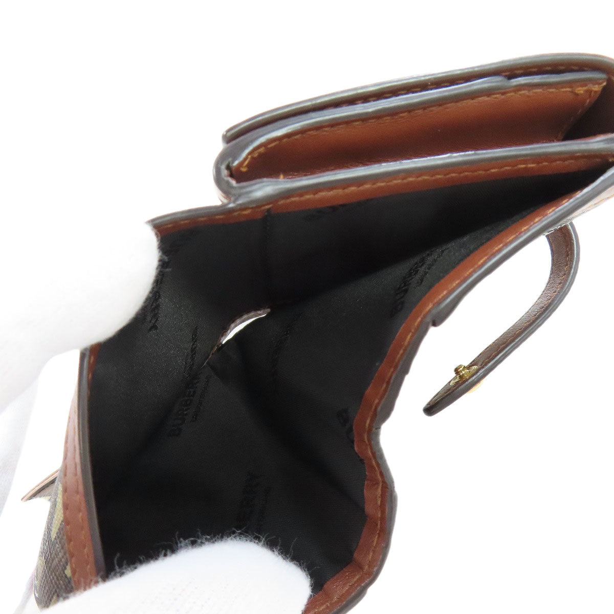 BURBERRY – Bifold Wallet – Brown Logo pvc