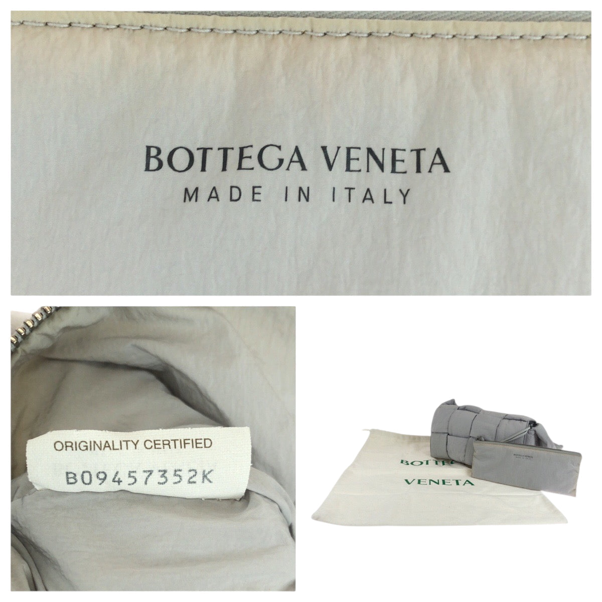 Bottega Veneta 
Padded Tech Cassette with Pouch – Nylon Grey with Silver Hardware – Daniel Lee – 2023 – 100% Authentic ✨Excellent Pre-Owned Condition
