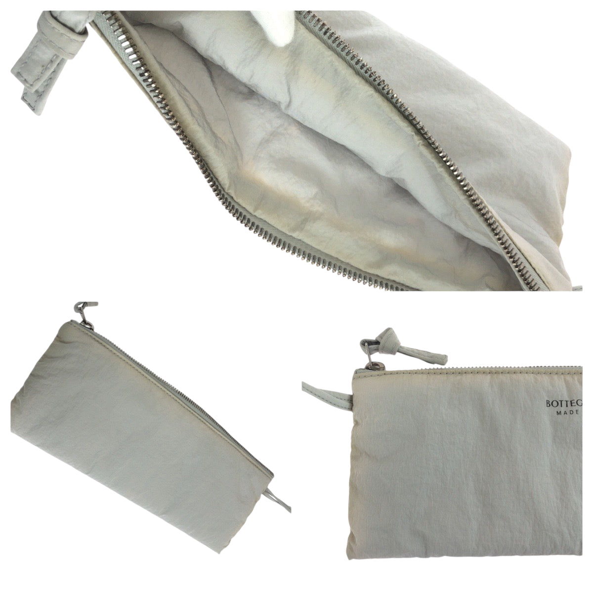 Bottega Veneta 
Padded Tech Cassette with Pouch – Nylon Grey with Silver Hardware – Daniel Lee – 2023 – 100% Authentic ✨Excellent Pre-Owned Condition