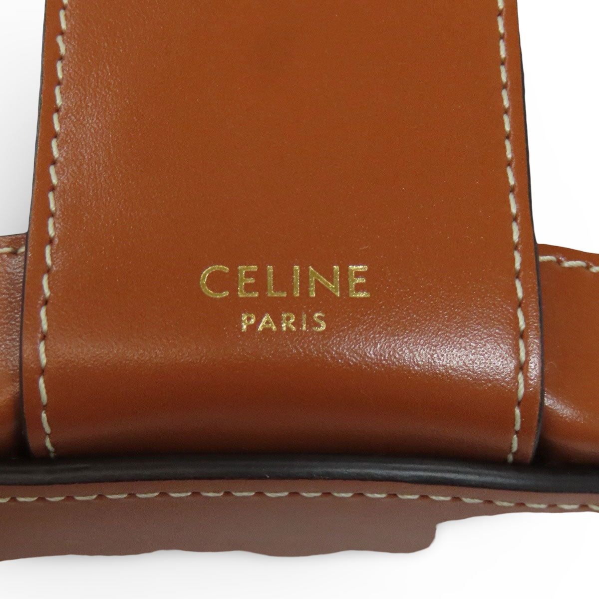 CELINE – Tambour Triomphe Shoulder Bag – Brown PVC & Calfskin –