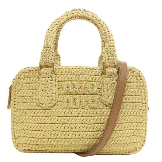 MIU MIU – Raffia 2WAY Handbag – Beige – Miuccia Prada – 2023 – 100% Authentic Pre-Owned✨