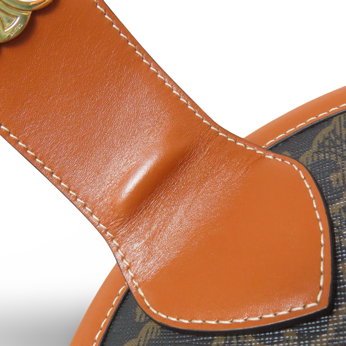 CELINE – Tambour Triomphe Shoulder Bag – Brown PVC & Calfskin –