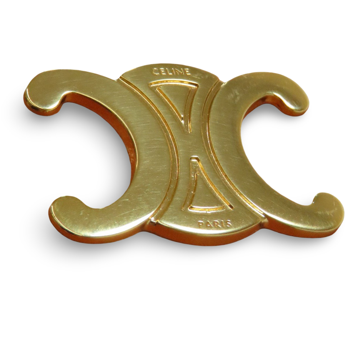 CELINE – Tambour Triomphe Shoulder Bag – Brown PVC & Calfskin –