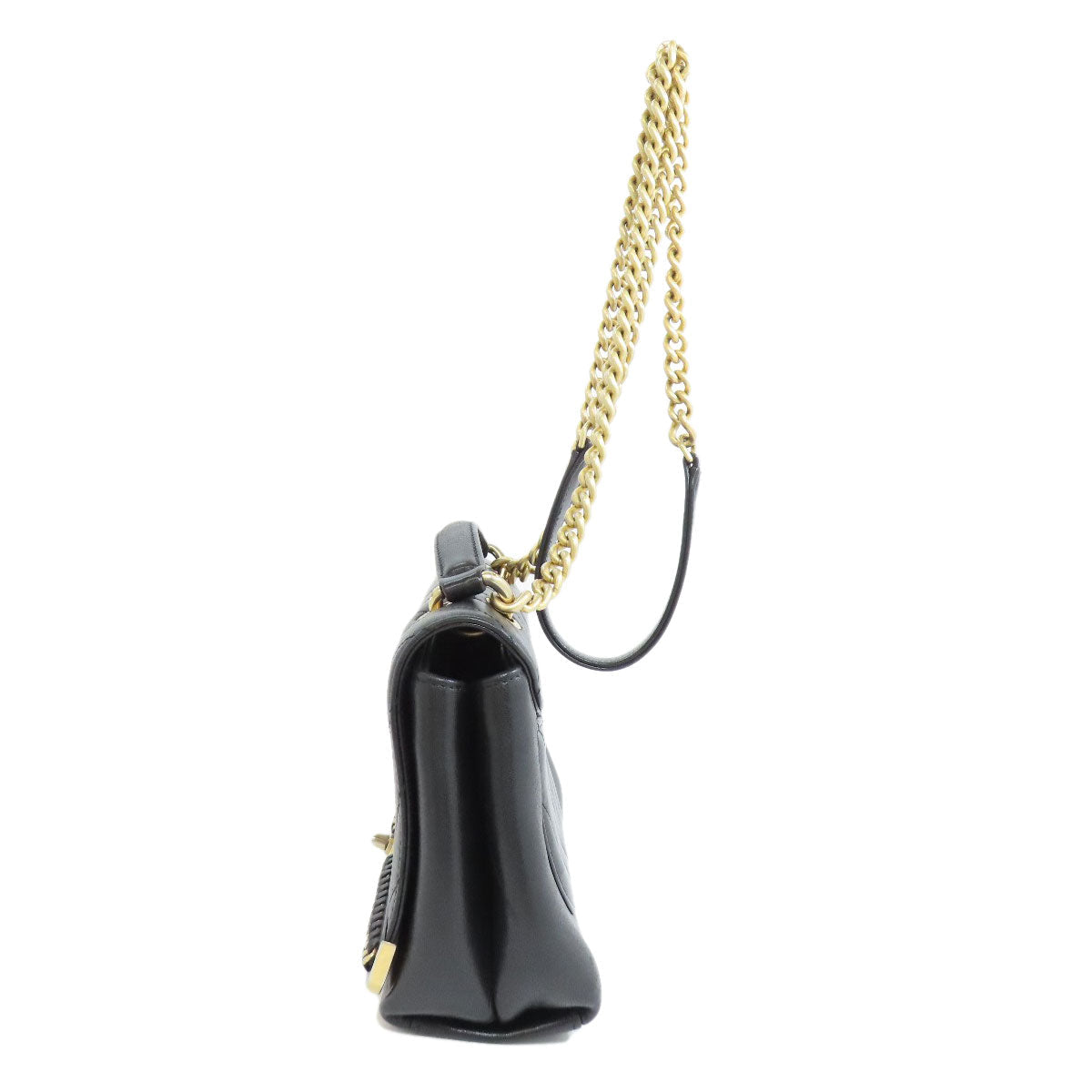 CHANEL – V-Stitch 2-Way Shoulder Bag – Black Lambskin with Gold-Tone Metal