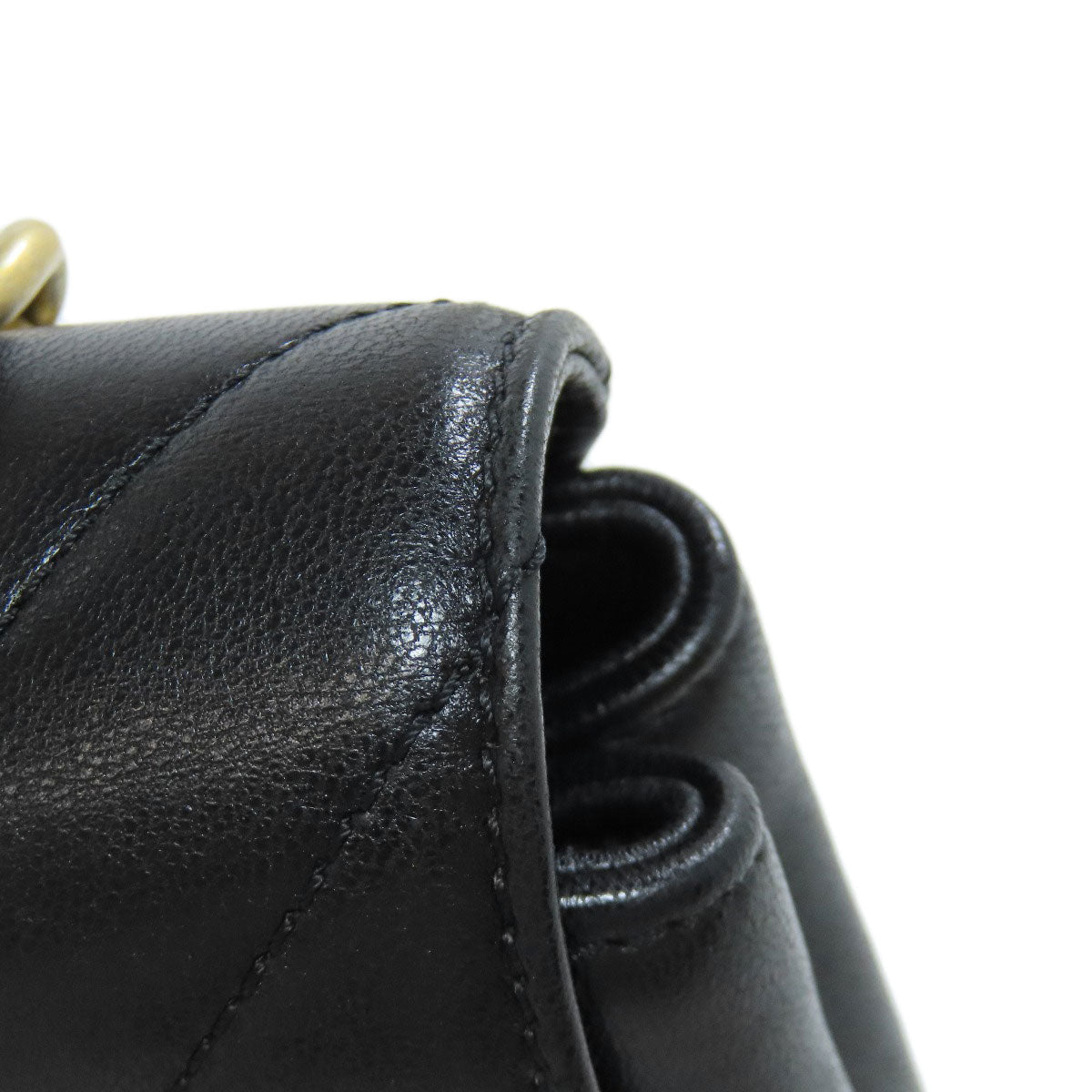 CHANEL – V-Stitch 2-Way Shoulder Bag – Black Lambskin with Gold-Tone Metal