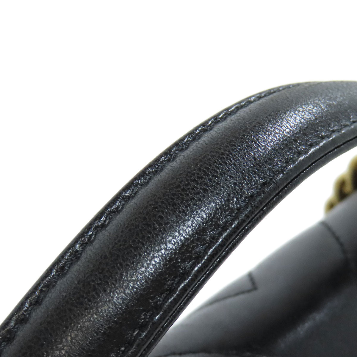 CHANEL – V-Stitch 2-Way Shoulder Bag – Black Lambskin with Gold-Tone Metal