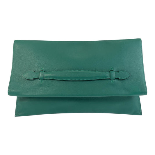 HERMÈS Puri Plat Evercolor leather Green by Jean-Paul Gaultier – 2010s 100% Authentic Pre-Owned A Rank✨Minimal wear