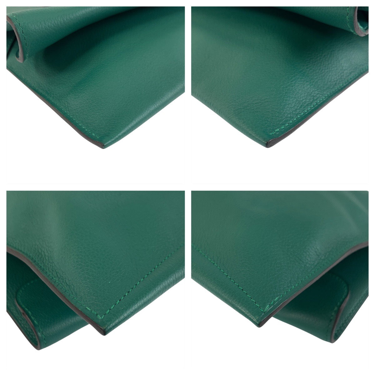HERMÈS Puri Plat Evercolor leather Green by Jean-Paul Gaultier – 2010s 100% Authentic Pre-Owned A Rank✨Minimal wear