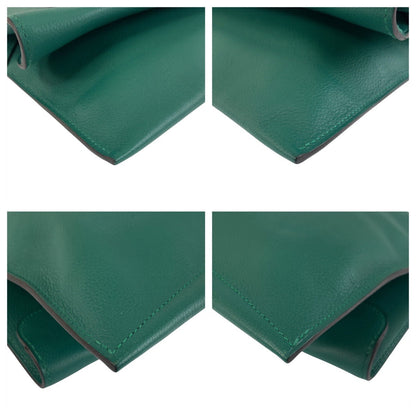 HERMÈS Puri Plat Evercolor leather Green by Jean-Paul Gaultier – 2010s 100% Authentic Pre-Owned A Rank✨Minimal wear