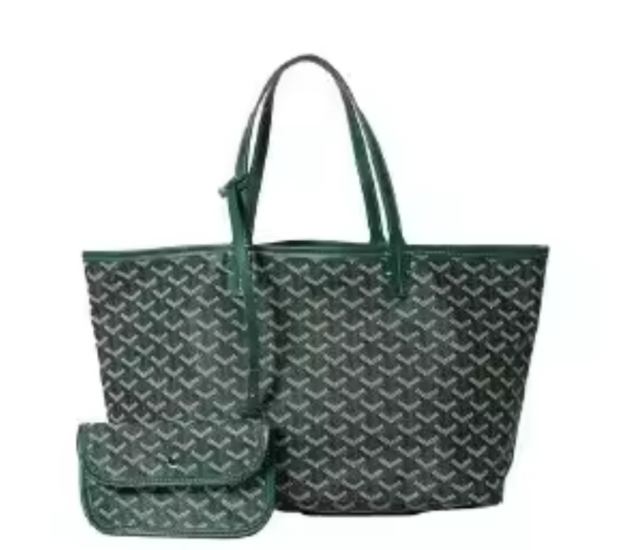 Luxury Monogram Tote Bag with Matching Pouchette – Large Lightweight Shoulder Bag for Travel & Everyday Use