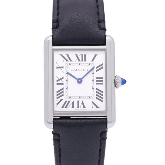 CARTIER Tank Must LM Watch  Silver Dial Stainless Steel & Leather Louis Cartier Design 2021 100% Authentic Pre-Owned ✨