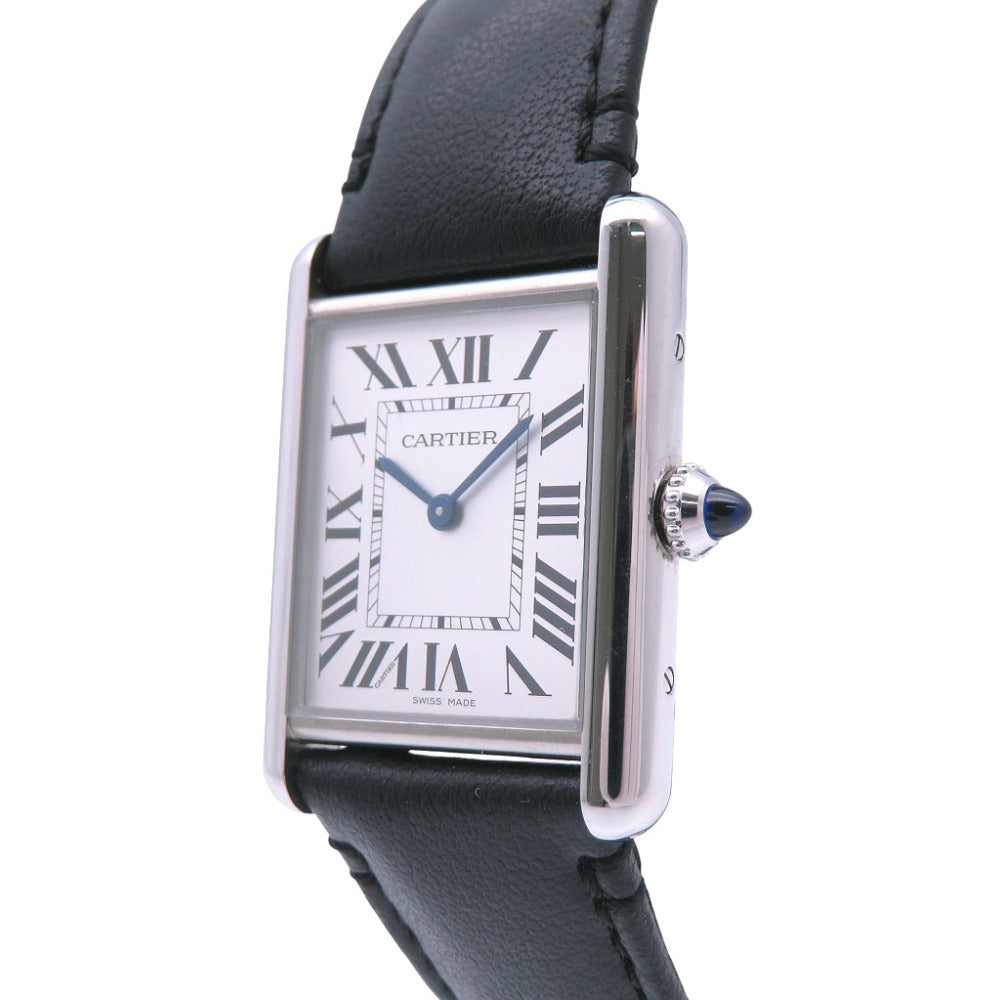 CARTIER Tank Must LM Watch  Silver Dial Stainless Steel & Leather Louis Cartier Design 2021 100% Authentic Pre-Owned ✨
