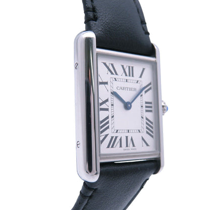 CARTIER Tank Must LM Watch  Silver Dial Stainless Steel & Leather Louis Cartier Design 2021 100% Authentic Pre-Owned ✨