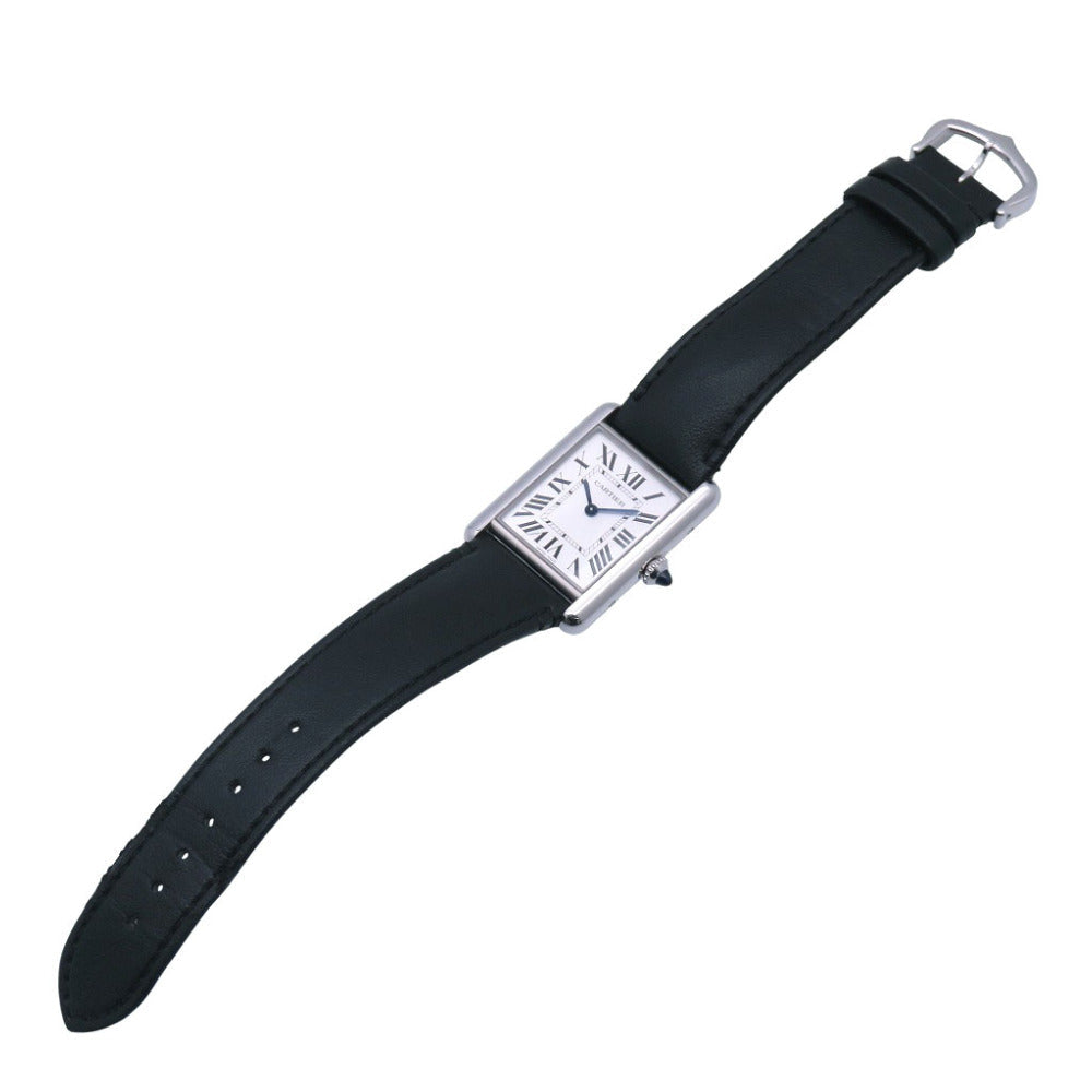 CARTIER Tank Must LM Watch  Silver Dial Stainless Steel & Leather Louis Cartier Design 2021 100% Authentic Pre-Owned ✨