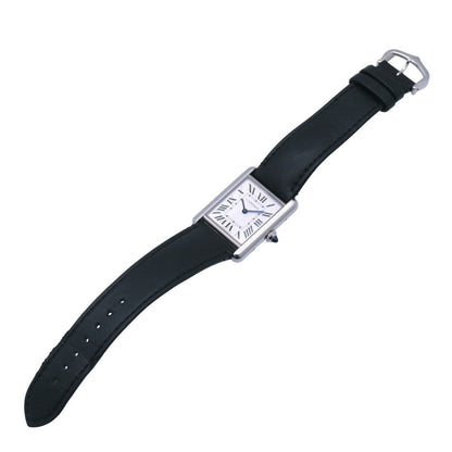 CARTIER Tank Must LM Watch  Silver Dial Stainless Steel & Leather Louis Cartier Design 2021 100% Authentic Pre-Owned ✨