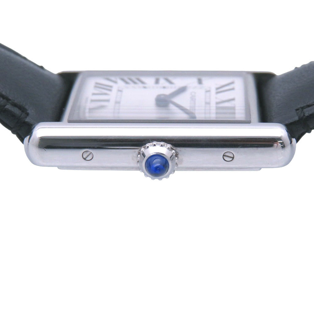 CARTIER Tank Must LM Watch  Silver Dial Stainless Steel & Leather Louis Cartier Design 2021 100% Authentic Pre-Owned ✨
