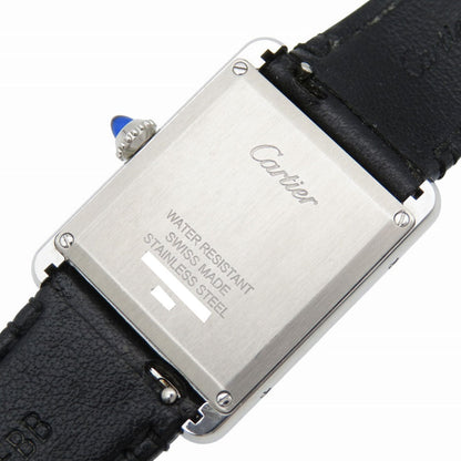 CARTIER Tank Must LM Watch  Silver Dial Stainless Steel & Leather Louis Cartier Design 2021 100% Authentic Pre-Owned ✨
