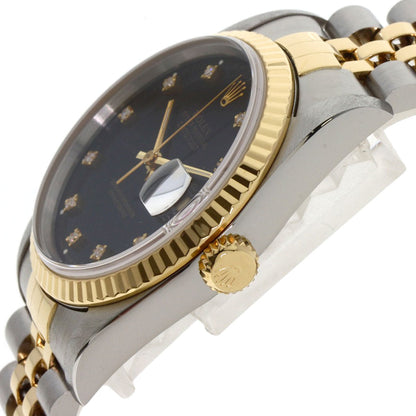 ROLEX – Datejust 16233G – 10P Diamond Black Dial – Hans Wilsdorf Legacy – 1993 (S-Series) – 100% Authentic Pre-Owned ✨