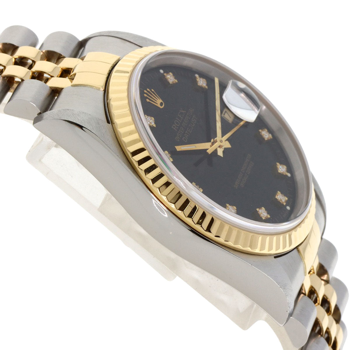 ROLEX – Datejust 16233G – 10P Diamond Black Dial – Hans Wilsdorf Legacy – 1993 (S-Series) – 100% Authentic Pre-Owned ✨