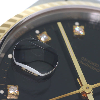 ROLEX – Datejust 16233G – 10P Diamond Black Dial – Hans Wilsdorf Legacy – 1993 (S-Series) – 100% Authentic Pre-Owned ✨