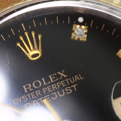 ROLEX – Datejust 16233G – 10P Diamond Black Dial – Hans Wilsdorf Legacy – 1993 (S-Series) – 100% Authentic Pre-Owned ✨