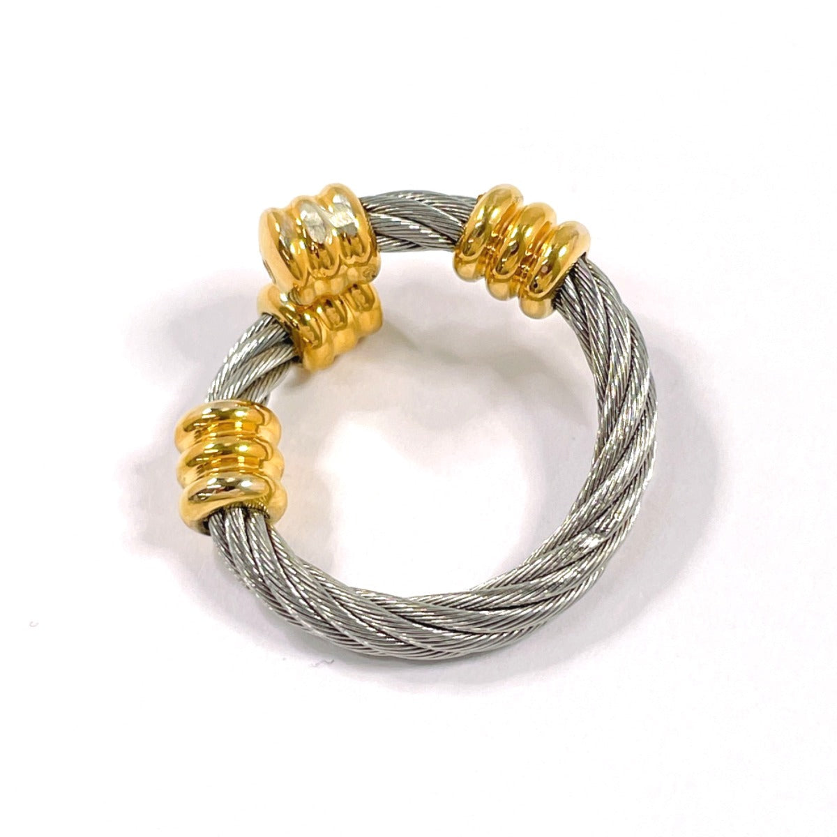 PHILIPPE CHARRIOL – Wire Ring – Silver with Gold-Tone Accents – – Size US 5 / EU 49 – 100% Authentic Pre-Owned ✨