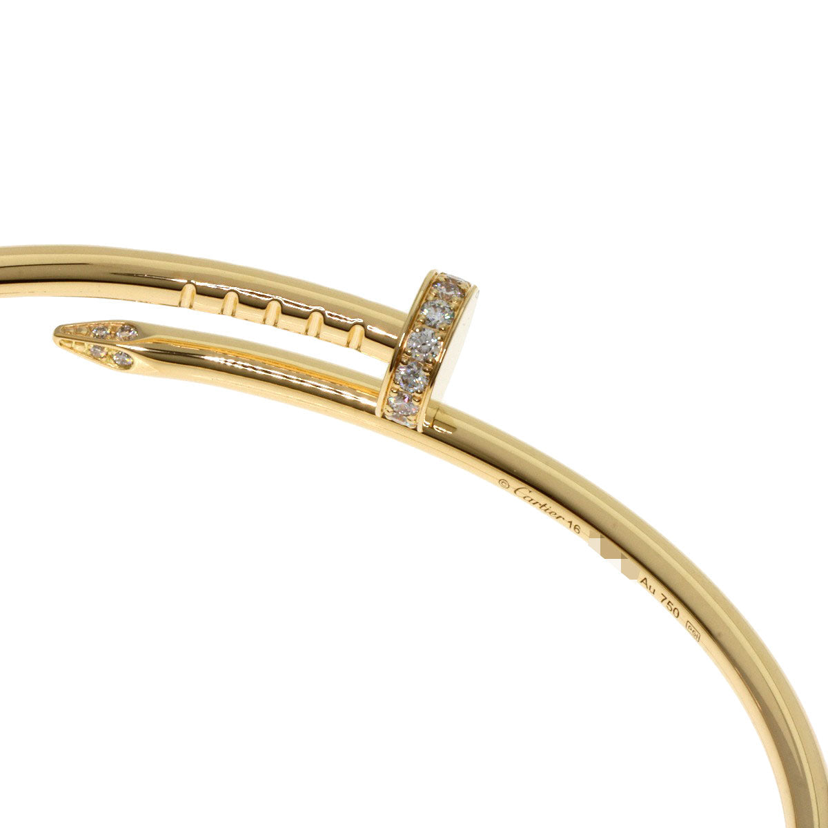 CARTIER Juste un Clou SM Diamond Bracelet #16 18K Yellow Gold 100% Authentic Pre-Owned ✨