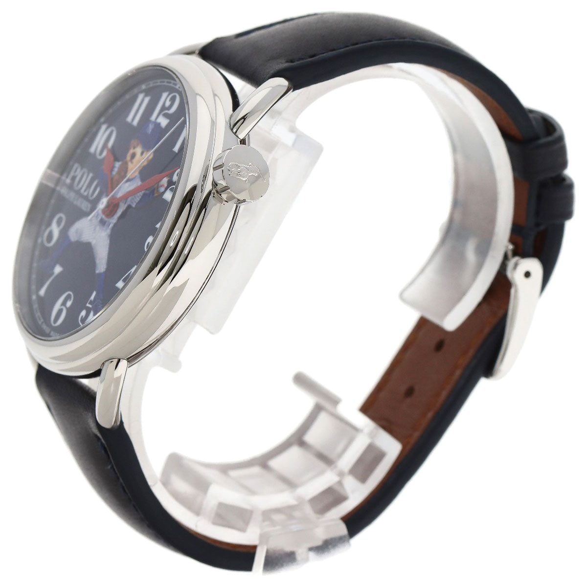 Polo Ralph Lauren Mechanical Automatic Stainless Steel Silver NY Yankees Bear blue dial 100% Authentic ✨Excellent Pre-Owned