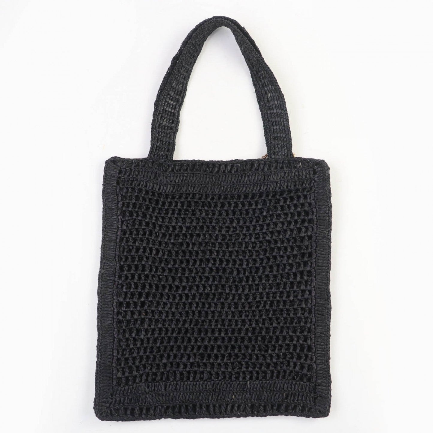 Chloé Black Raffia Tote Banana Summer 100% Authentic ✨Like New / Unused Pre Owned Condition