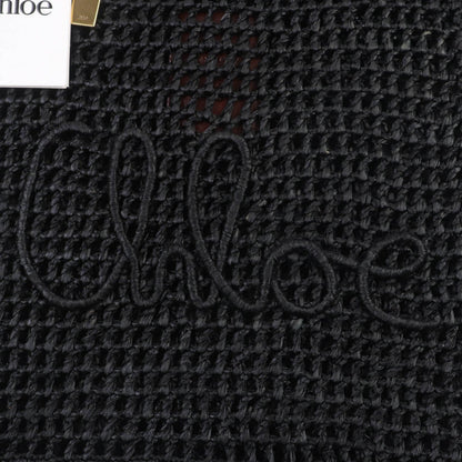 Chloé Black Raffia Tote Banana Summer 100% Authentic ✨Like New / Unused Pre Owned Condition
