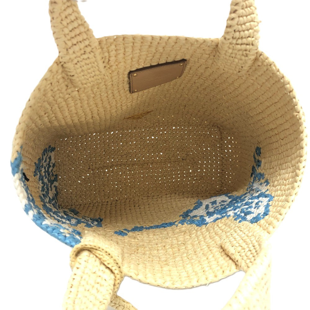PRADA Raffia beige logo St. Barths Island Exclusive Tote 100% Authentic✨ Excellent pre Owned Condition